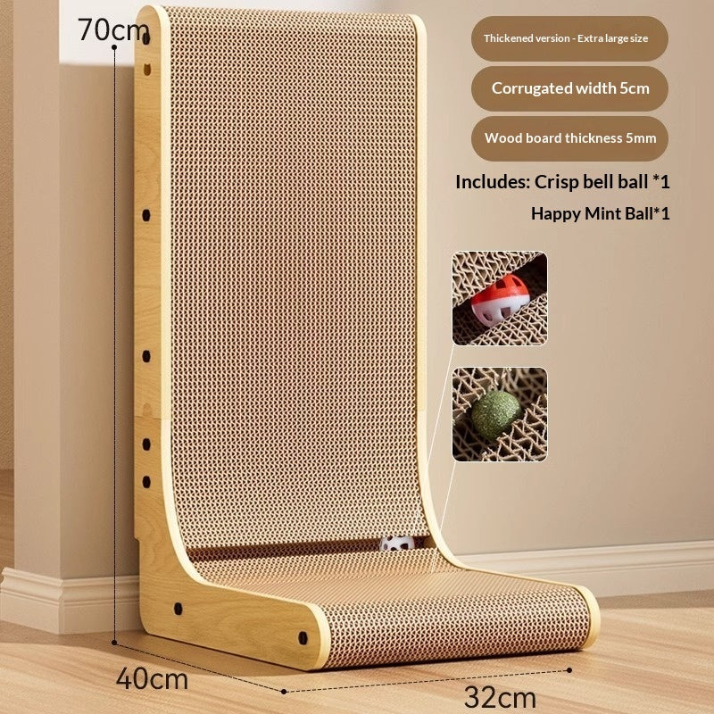 Sturdy, Durable L-shaped Vertical Cat Scratcher That Resists Snagging And Doesnt Shed Fluff