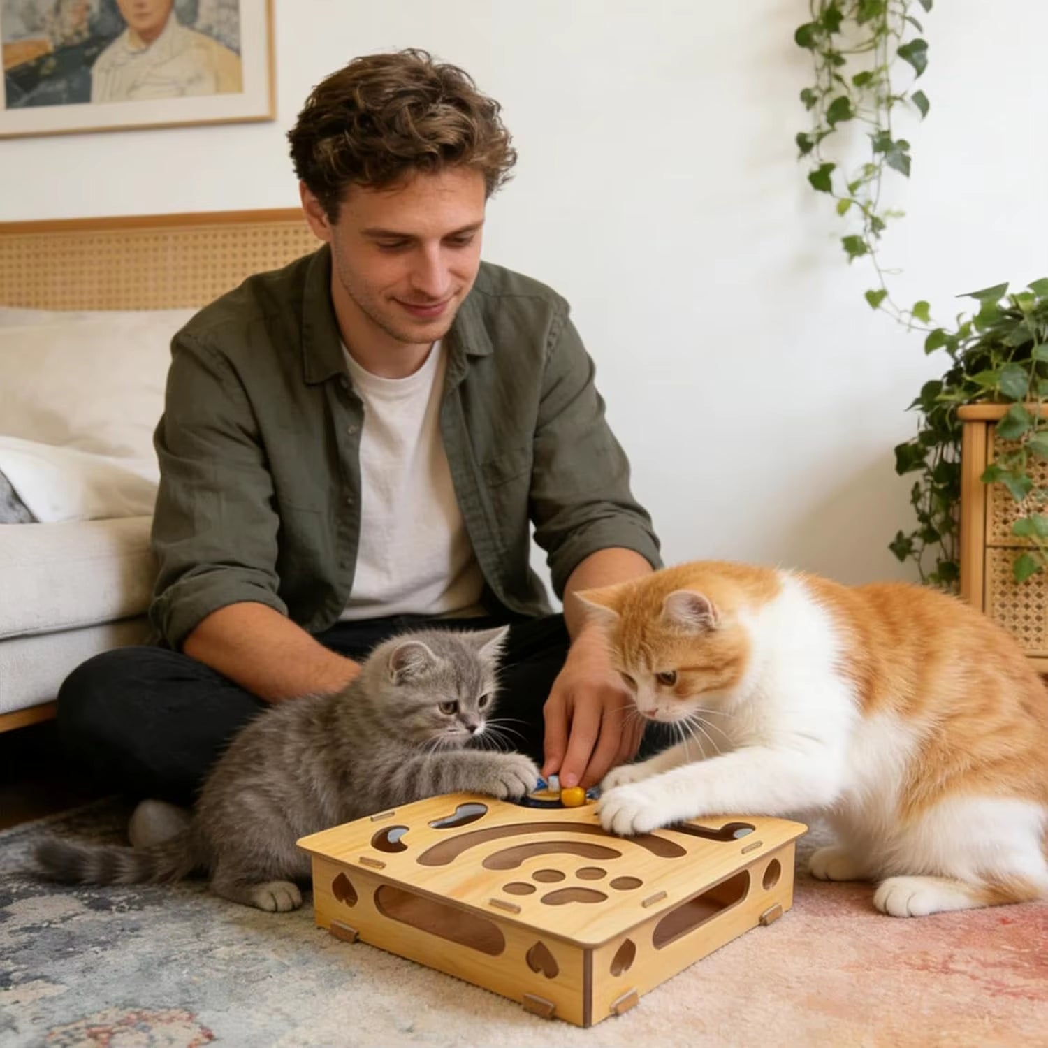 Pet Nail Scratch Board and Treats Box Self-Entertaining Toy