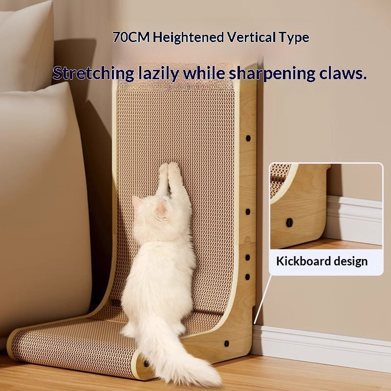 Sturdy, Durable L-shaped Vertical Cat Scratcher That Resists Snagging And Doesnt Shed Fluff
