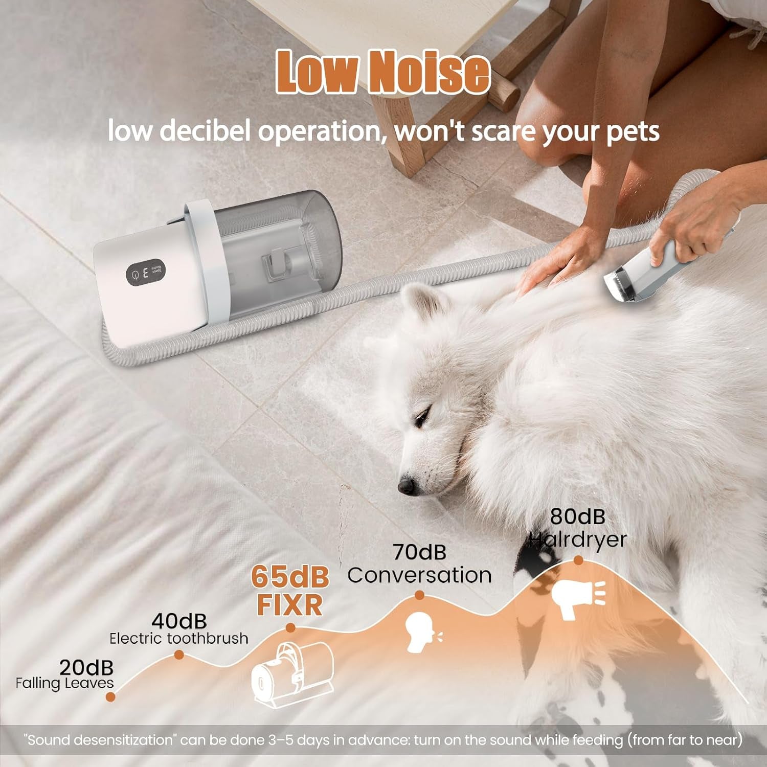 Pet Grooming Vacuum Kit with Dog Clippers