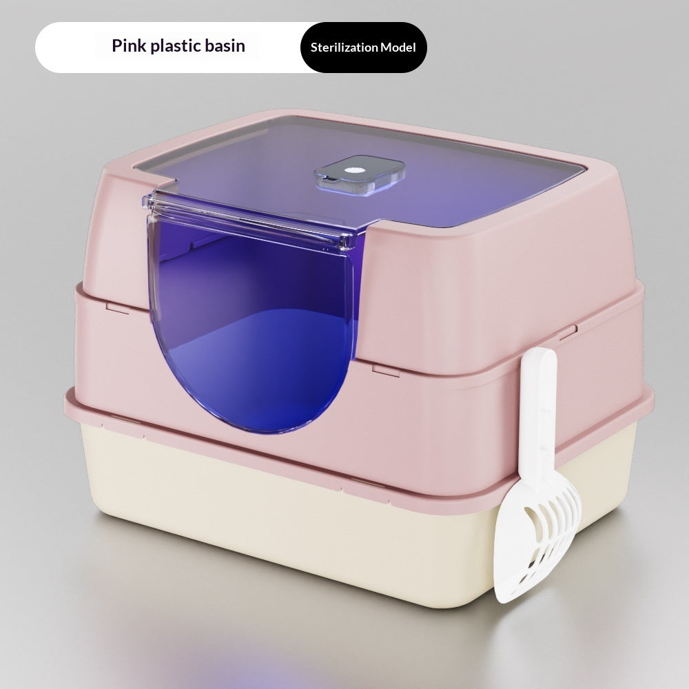 Odor-Proof Fully Or Partially Enclosed Cat Litter Box With Splash Guard