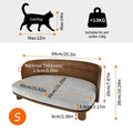 S/M Elevated Wooden Indoor Cat Couch Bed
