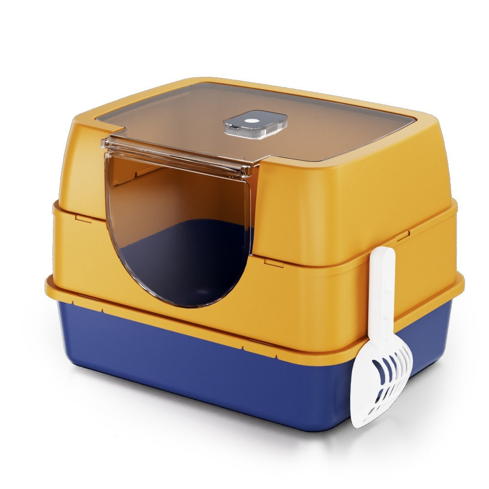 Odor-Proof Fully Or Partially Enclosed Cat Litter Box With Splash Guard