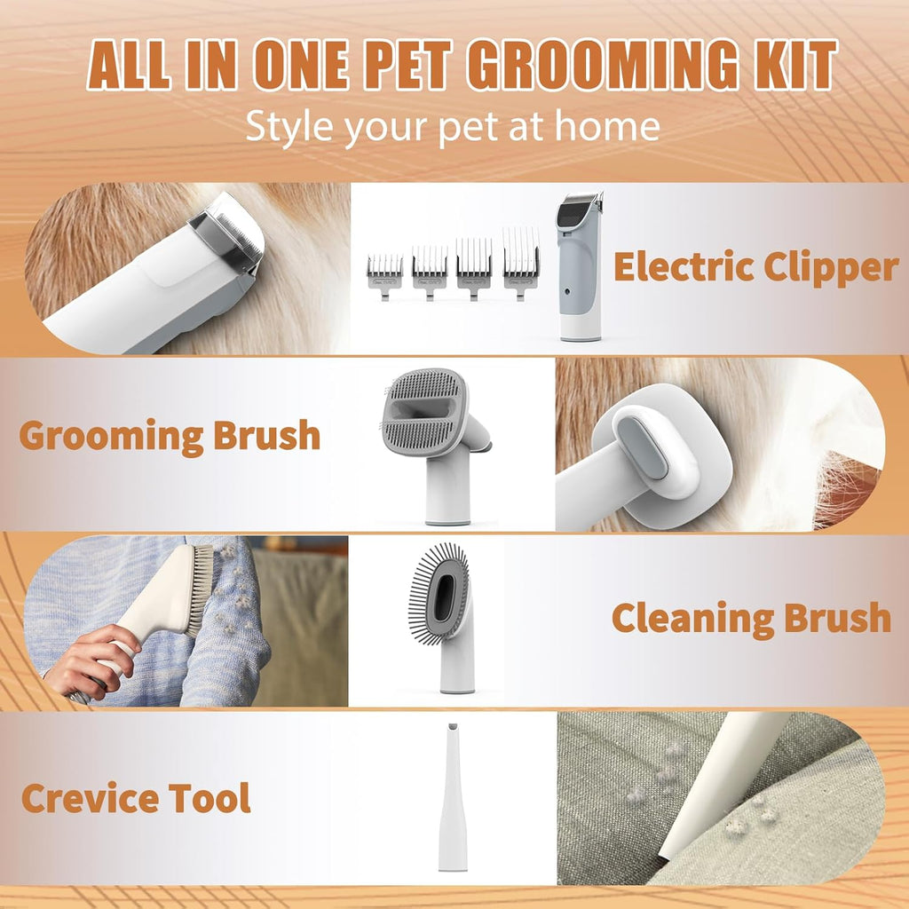Pet Grooming Vacuum Kit with Dog Clippers