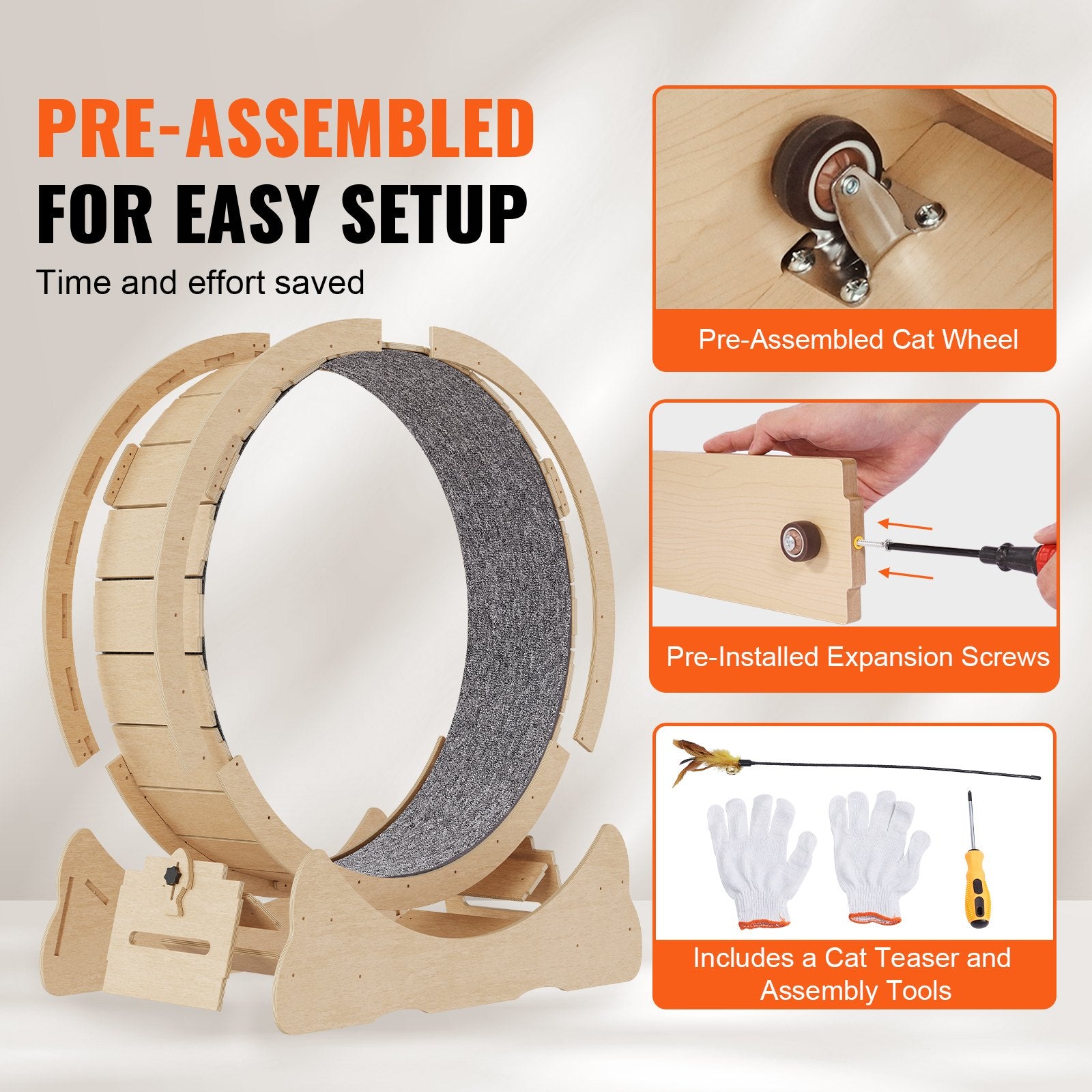 Cat Exercise Wheel Large Cat Treadmill Wheel For Indoor Cats 35.8 Inch