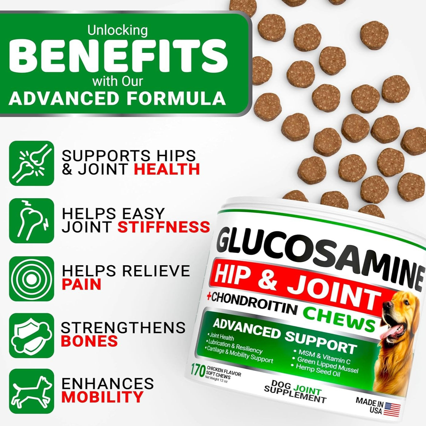 Pet Hip & Joint Supplement Chondroitin Soft Particles