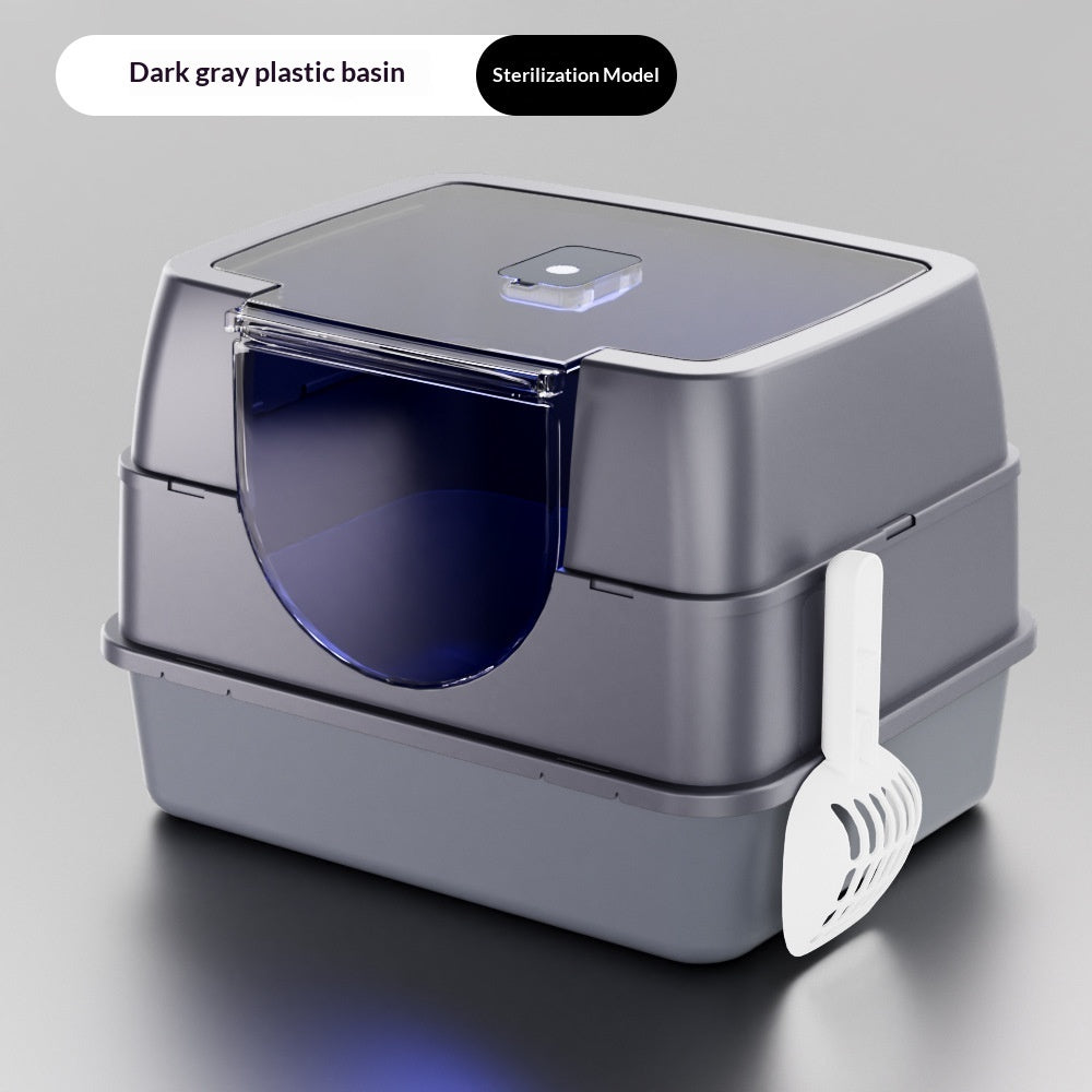 Odor-Proof Fully Or Partially Enclosed Cat Litter Box With Splash Guard