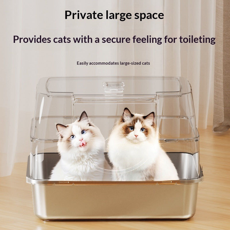 Odor-Proof Fully Or Partially Enclosed Cat Litter Box With Splash Guard