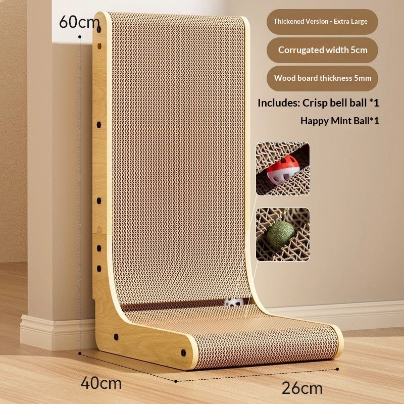 Sturdy, Durable L-shaped Vertical Cat Scratcher That Resists Snagging And Doesnt Shed Fluff