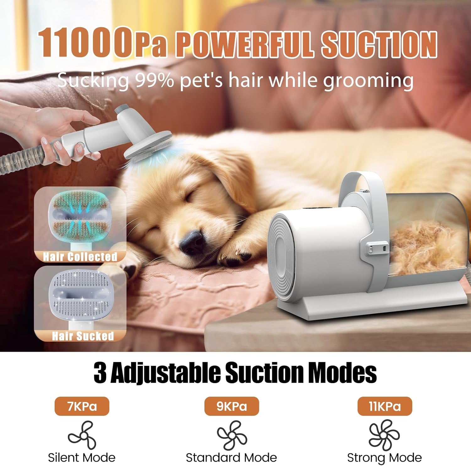 Pet Grooming Vacuum Kit with Dog Clippers